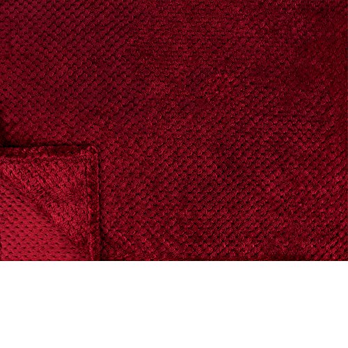 PAVILIA Premium Flannel Fleece Bed Throw Blanket for Sofa Couch Wine