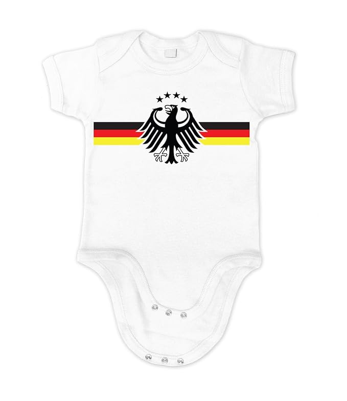 Artdiktat Baby Organic Bodysuit - Strampler - Deutschland Trikot zur Fussball Meisterschaft 2016 Frankreich - Wunschname und 