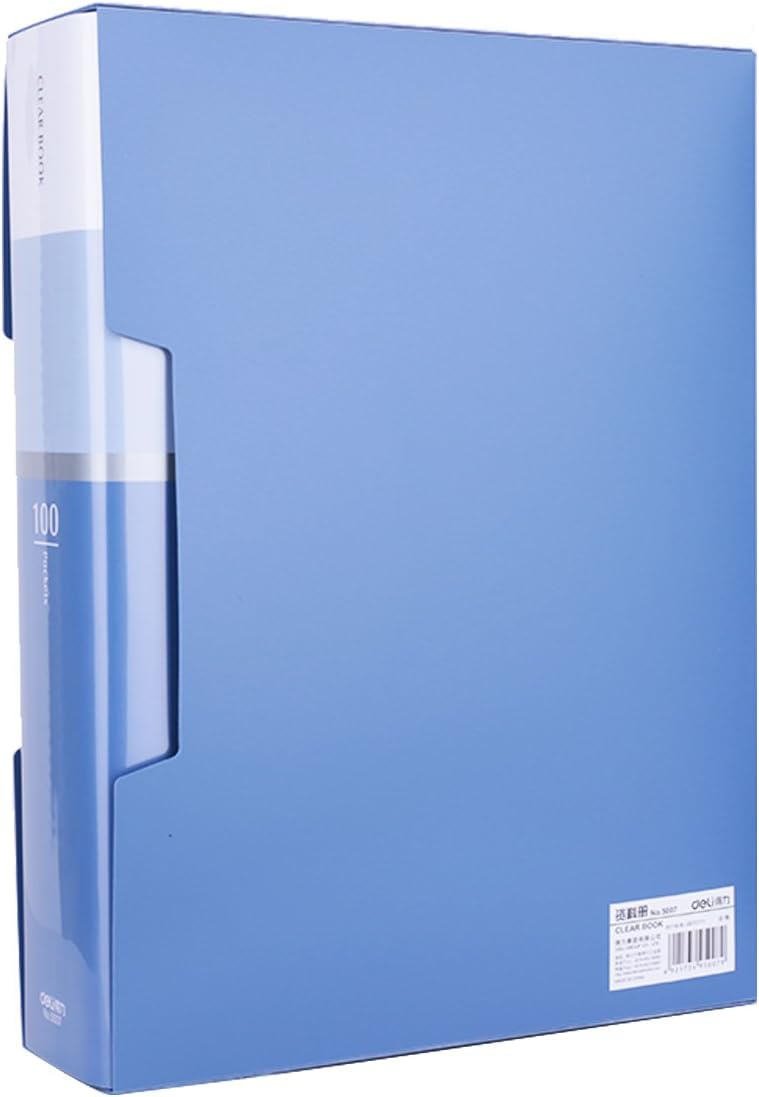 100-Pocket Business A4 Sheet Presentation Book, 200-Page Capacity for A4 and Letter Size Inserts File-N-View Presentation Display Book (Blue 100) : Office Products