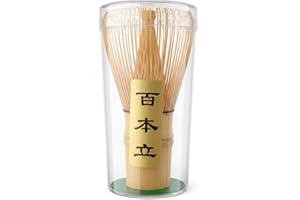 Bamboo Matcha Whisk Set (Chasen) – Traditional Bamboo Whisk for Matcha Tea Ceremony – Handcrafted 100-Prong Chasen for Smooth