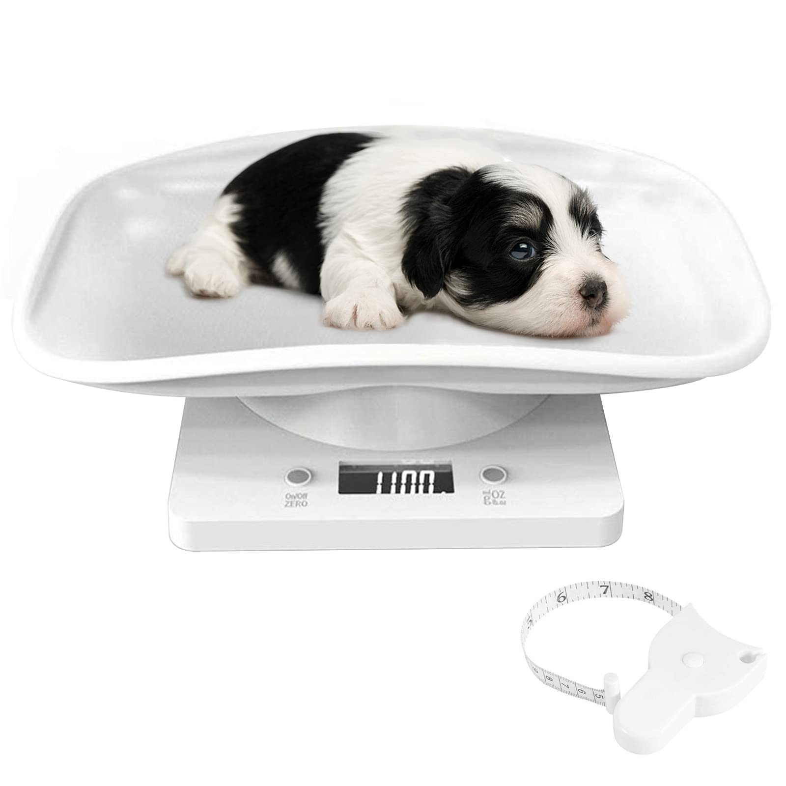 Nuscen Puppy Scales 10KG Digital Pet Scale with Tape Measure, Unit g/ml/oz/lb Conversion, For Newborn Cats, Dogs, Hamsters, Kitten