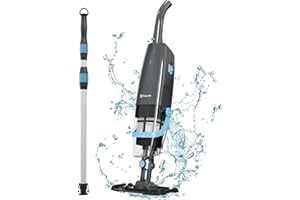 PoolMr Cordless Handheld Pool Vacuum, Rechargeable Pool Cleaner with Powerful Suction for Above Ground Pools, Spas, Hot Tubs, Powerful Suction up to 20 gallons/min, Ideal for Leaves, Debris, Blue