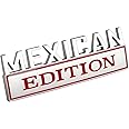 zipelo Mexican Edition Emblem for Car, 3D Car Letters Metal Material Sticker, Auto Side Fender Rear Bumper Badge Decoration Decals, Vehicle Exterior Accessories for SUV Truck (Silver/Red)