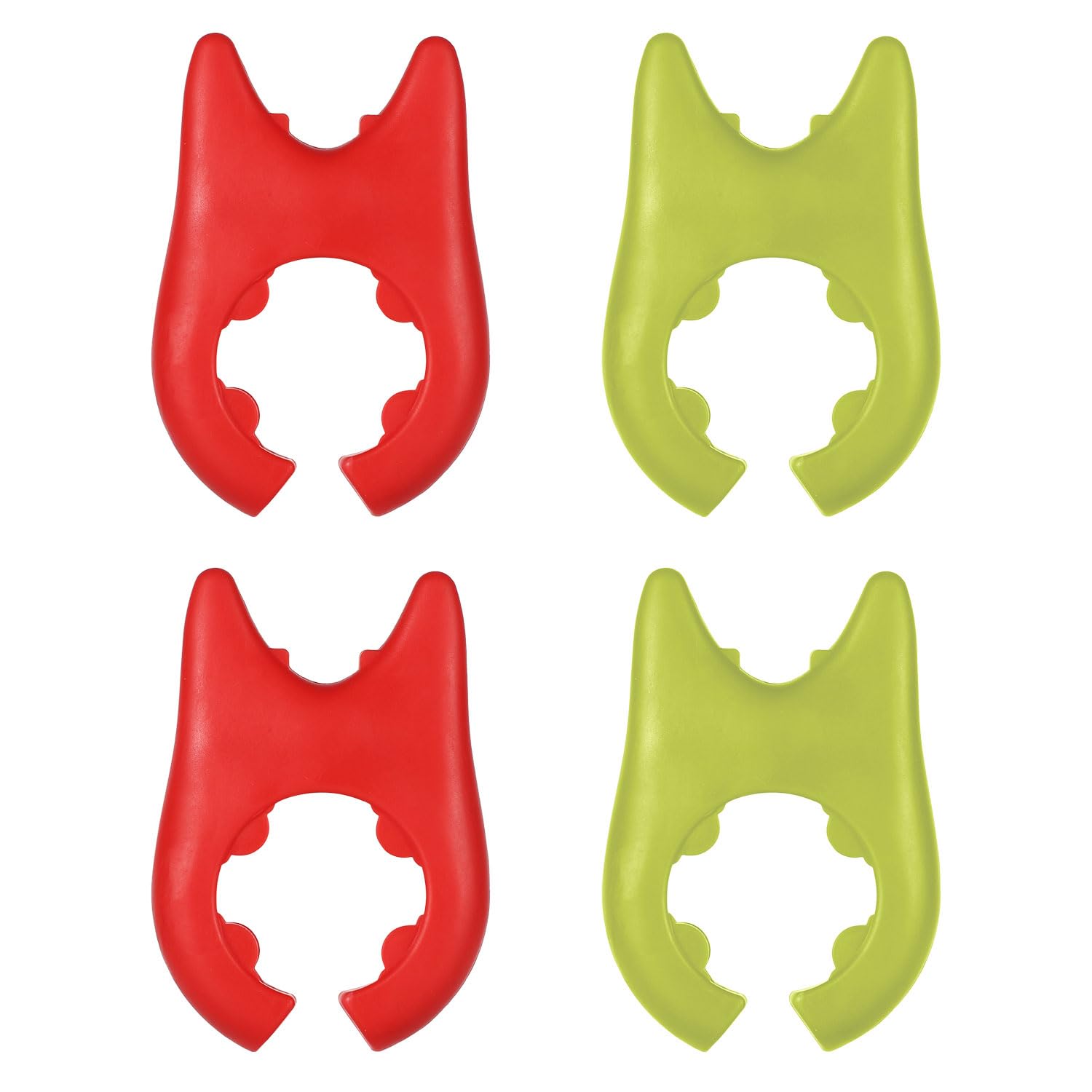 4pcs Spoon Pot Pan Holder, Silicone Pot Clip Spoon Rest Wok Spatula Holder Pot Clip Utensil Holder Spoon Pot Pan Holder Spatula Bracket Clips Kitchen Gift Gadgets (Green, Red)