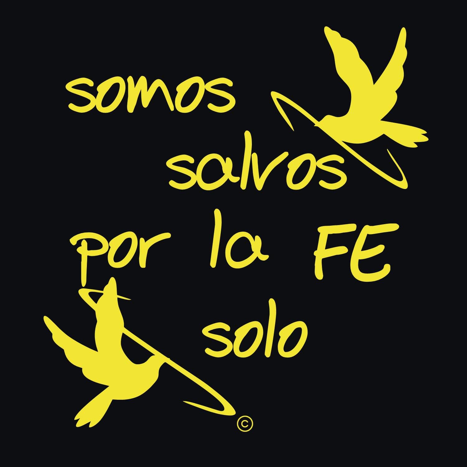 Amazon Com Motivational Daily Inspiring Quotes Somos Salvos Por La Fe Solo Spanish Inspirational Wall Art Decal Outdoor Religious Wall Decal All Faith Decor Outside Spanish Vinyl Decal Yellow Home Kitchen