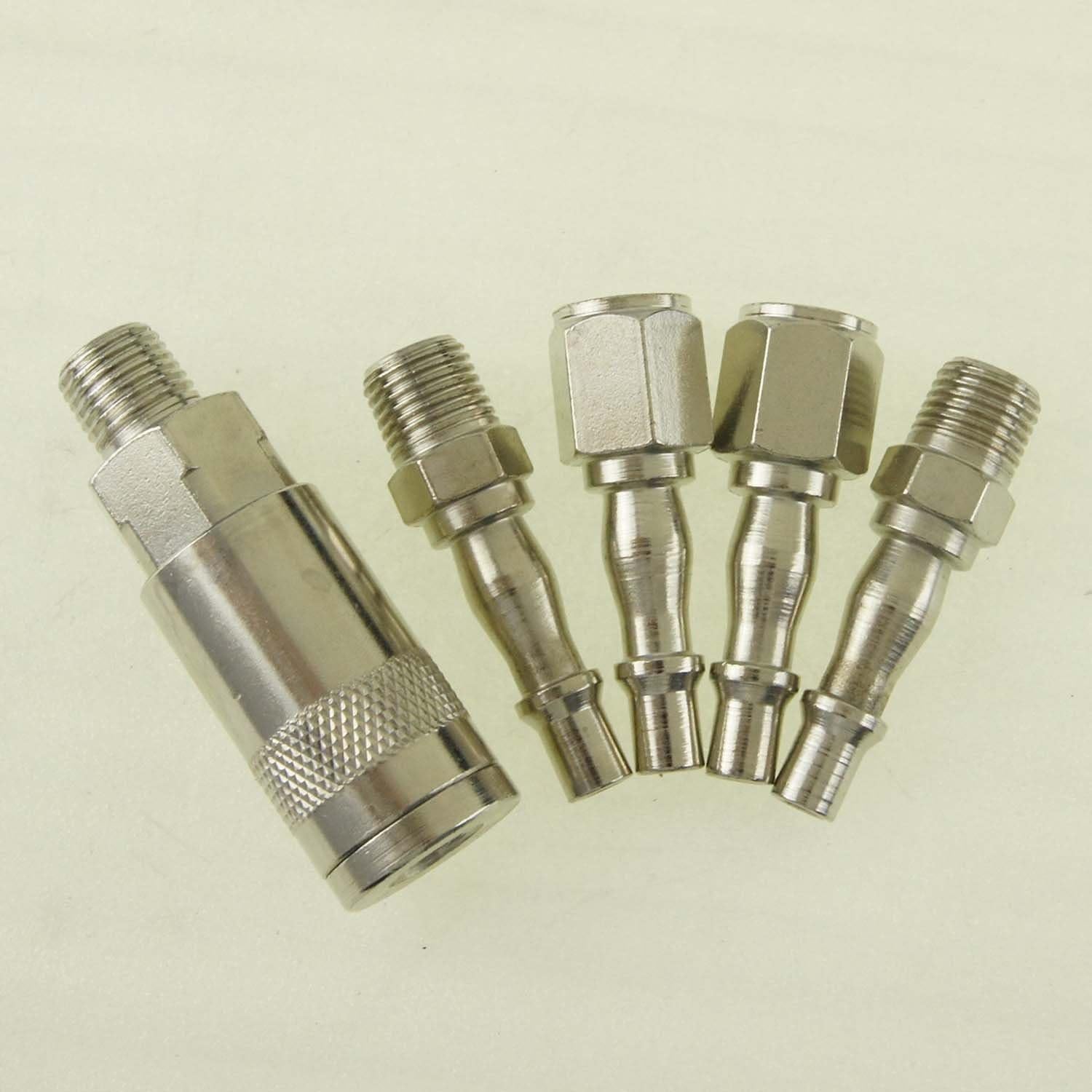 ORAZIO 5PCs 1/4" BSP Air Line Compressor Hose Quick Coupler Connector Couplings Male and Female Fittings Garage Tools 23022011