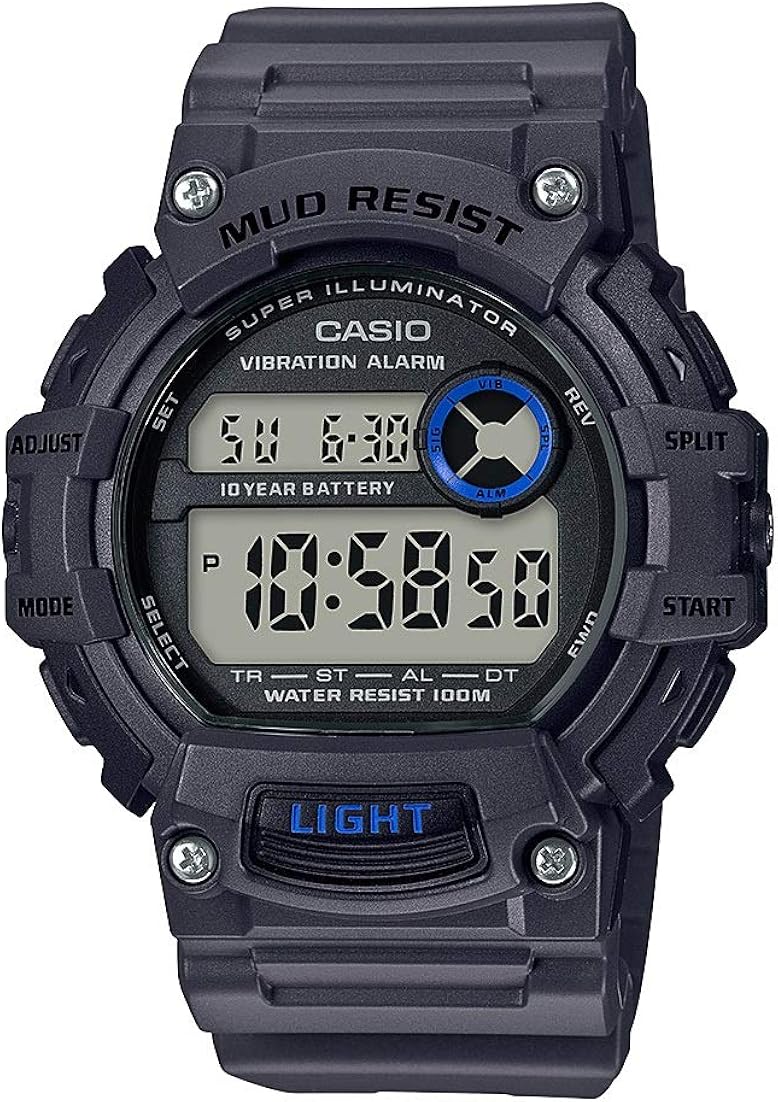 casio men's digital watch with 10 year battery