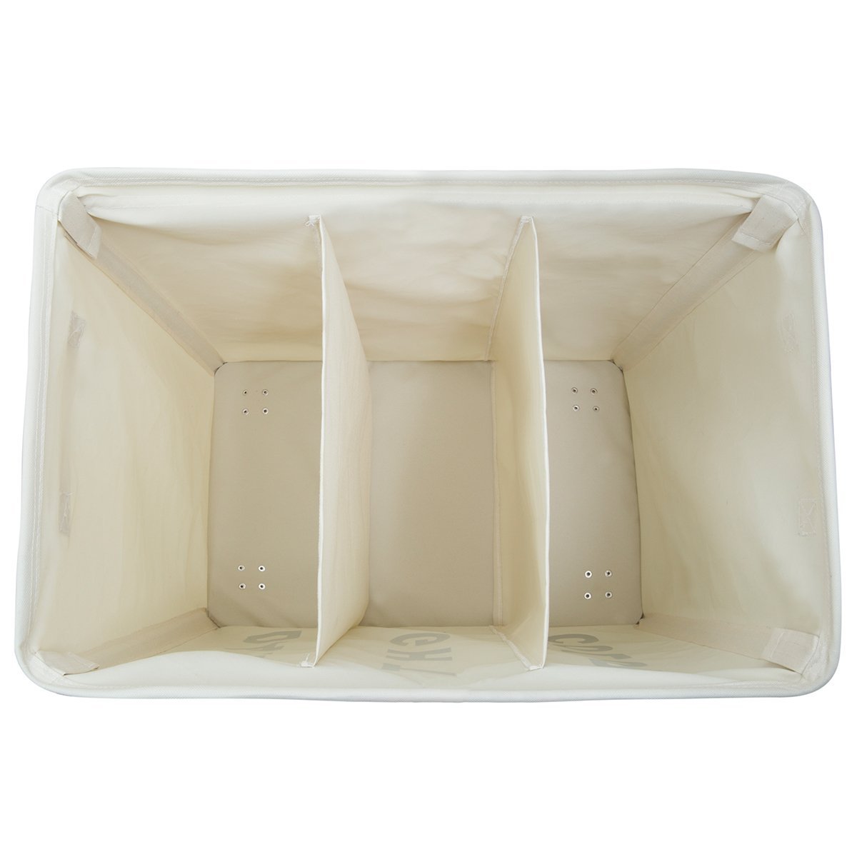 WOWLIVE 3 Section Laundry Hamper on Wheels Rolling Tall Collapsible Corner Laundry Basket Sorter with Lid Waterproof Rectangular Dirty Clothes Organizer Storage Bin (Cream)