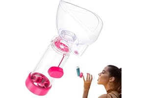 SAWOZU Inhaler Spacer for Kids and Adults, Soft Fit Mask, Portable and Lightweight, Suitable for Home and Travel – Nessi OTC Spacer (Pink/Adult)