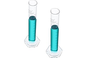 LABINVO 500 mL Graduated Cylinder Set, 2pcs of Borosilicate 3.3 Glass Measuring Cylinder, Hexagonal Base, with Spout, Class B