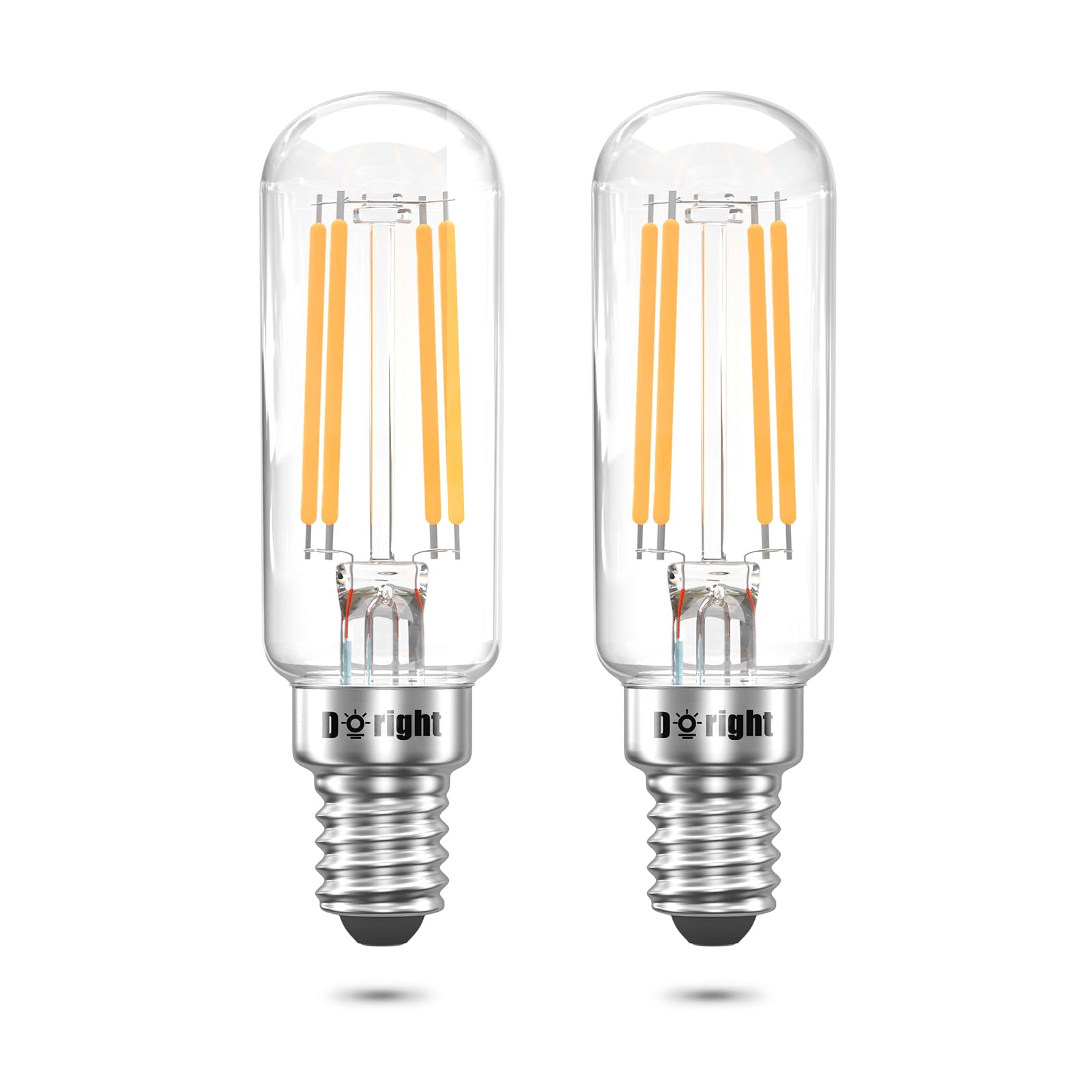 DoRight E14 LED Bulb 4W, for Refrigerator Light Bulb Cooker Hood Light Bulbs, Dimmable T26 Tubular Filament Light Bulb Warm White 2700K, Equivalent to 40W for Sewing Machines (2 Pack)