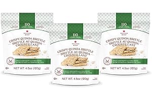 WELLNESS BITES Sweet and Salty Crispy Quinoa Brittle Snacks - 3 Pack - Vegan, Gluten Free, and Kosher