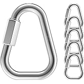 1.57 Inch Delta Quick Links 5/32 Inch 316 Stainless Steel Triangle Locking Quick Connector, M4 Quick Link Chain Heavy Duty Chain Connector - 6 Pack, 440lbs Capacity