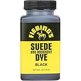 Fiebing's Black Suede Dye (4 oz) - Recolor, Brighten & Restore Suede & Roughout Leather Shoes, Furniture, Purse - Includes Wo