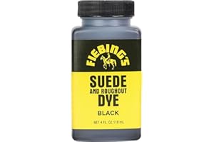 Fiebing's Black Suede Dye (4 oz) - Recolor, Brighten & Restore Suede & Roughout Leather Shoes, Furniture, Purse - Includes Wool Dauber for Easy Application - Flexible When Dry, Won't Crack or Peel