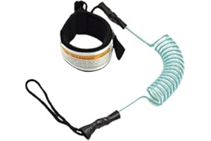 TOOKIE Surfboard Leash, Coiled Sup Leash Leg Rope, Straight Surf Board Leg Rope, Elastic Safety Outdoor SUP Strap Surfing Leash Rope Adjustable TPU Wrist Coil Leg Foot Rope(Blue)