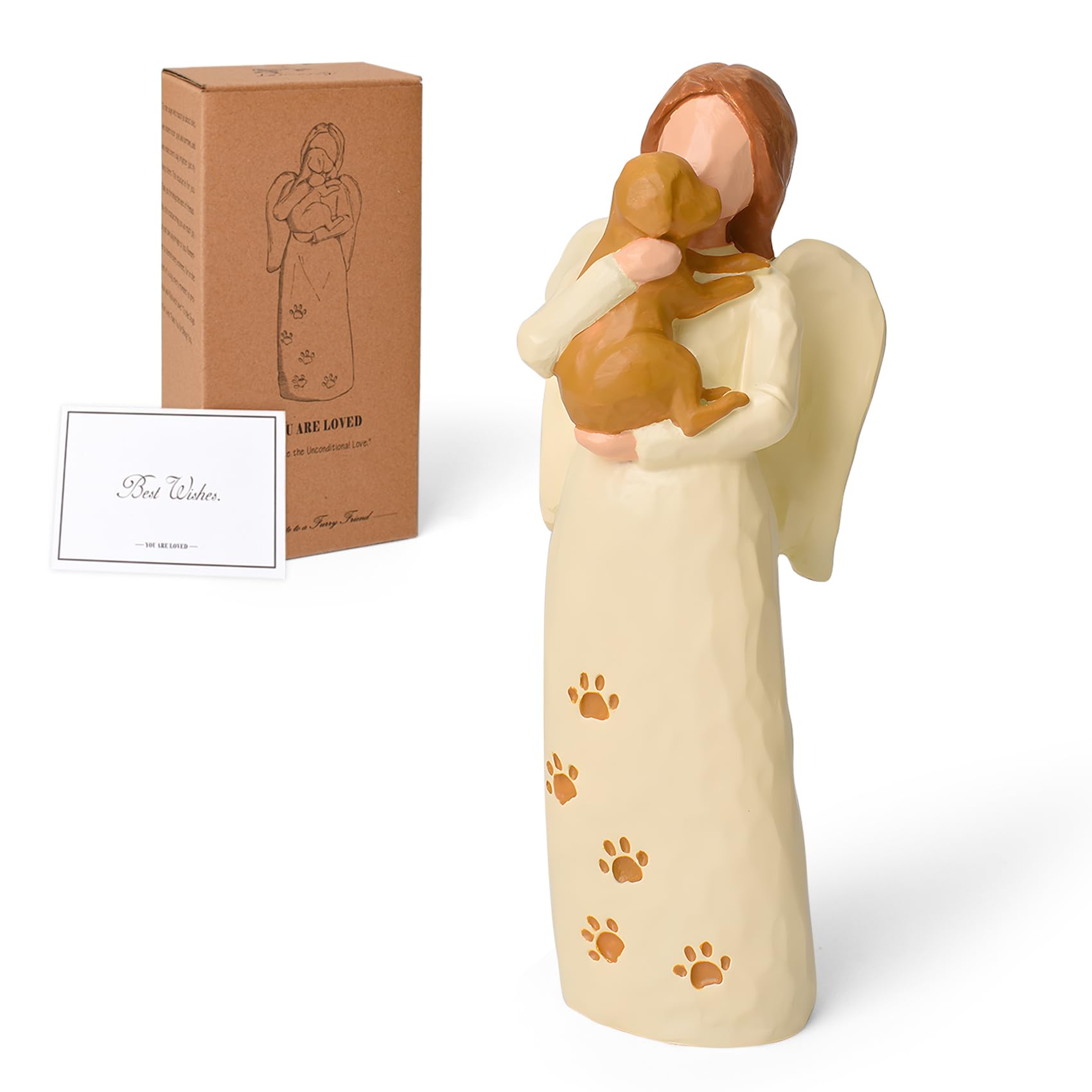 Cuayaes Dog Memorial Gifts for Pet Lovers Women, Pet Friendship Guardian Angel Ornaments Figurines, Loss of a Dog Pet Bereavement Remembrance Gifts for Dog Mum