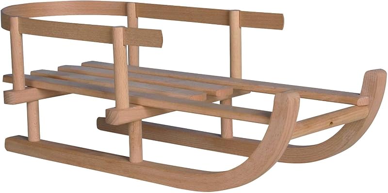 Holz Wenzel Dolls Sledge 45 cm Unvarnished Toy Wooden Snow Sled