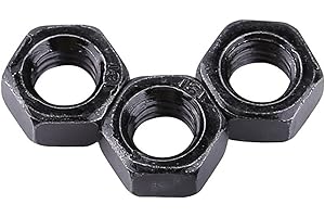 Fafeicy 100pcs Hex Nut, Din934 Black Zinc Plated Carbon Steel Metric Thread Hex Hexagonal Nuts Used in Conjunction(M3)