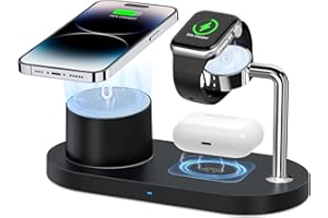 3 in 1 Charging Station for Multiple Device Apple - 18W Fast Mag-Safe Charger Dock Stand for iPhone 16e 16 15 14 13 12 Pro Ma