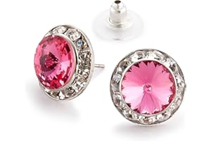 Star Light Crystal Jewelry | Colorful Rhinestone Pierced Earrings for Dance, Pageant, Prom, Performance, Wedding or Special Event