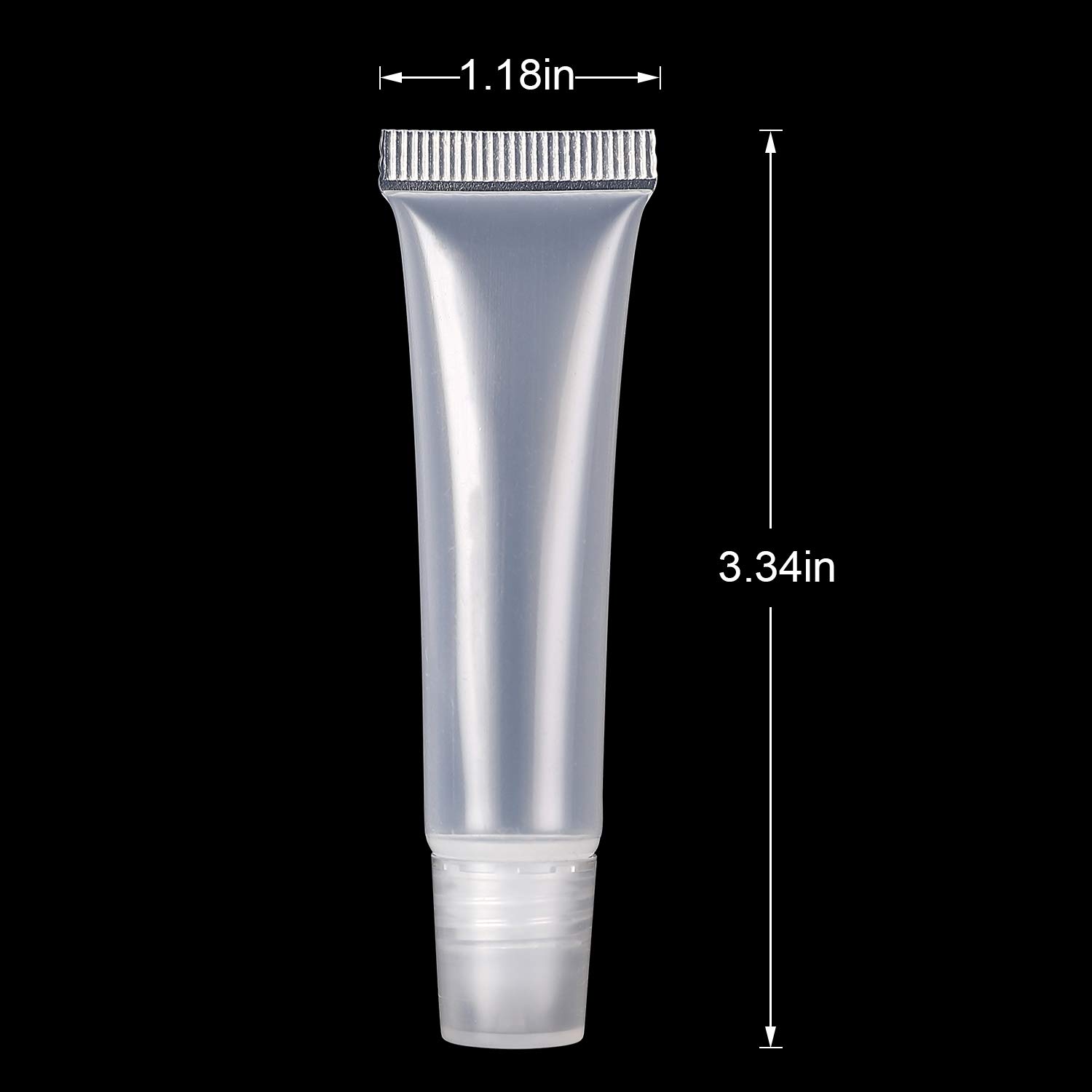 100 Pcs 10 ml Lip Gloss Balm Tubes Refillable Empty Tubes Clear Cosmetic Containers Soft Tube. (10ML) : Beauty