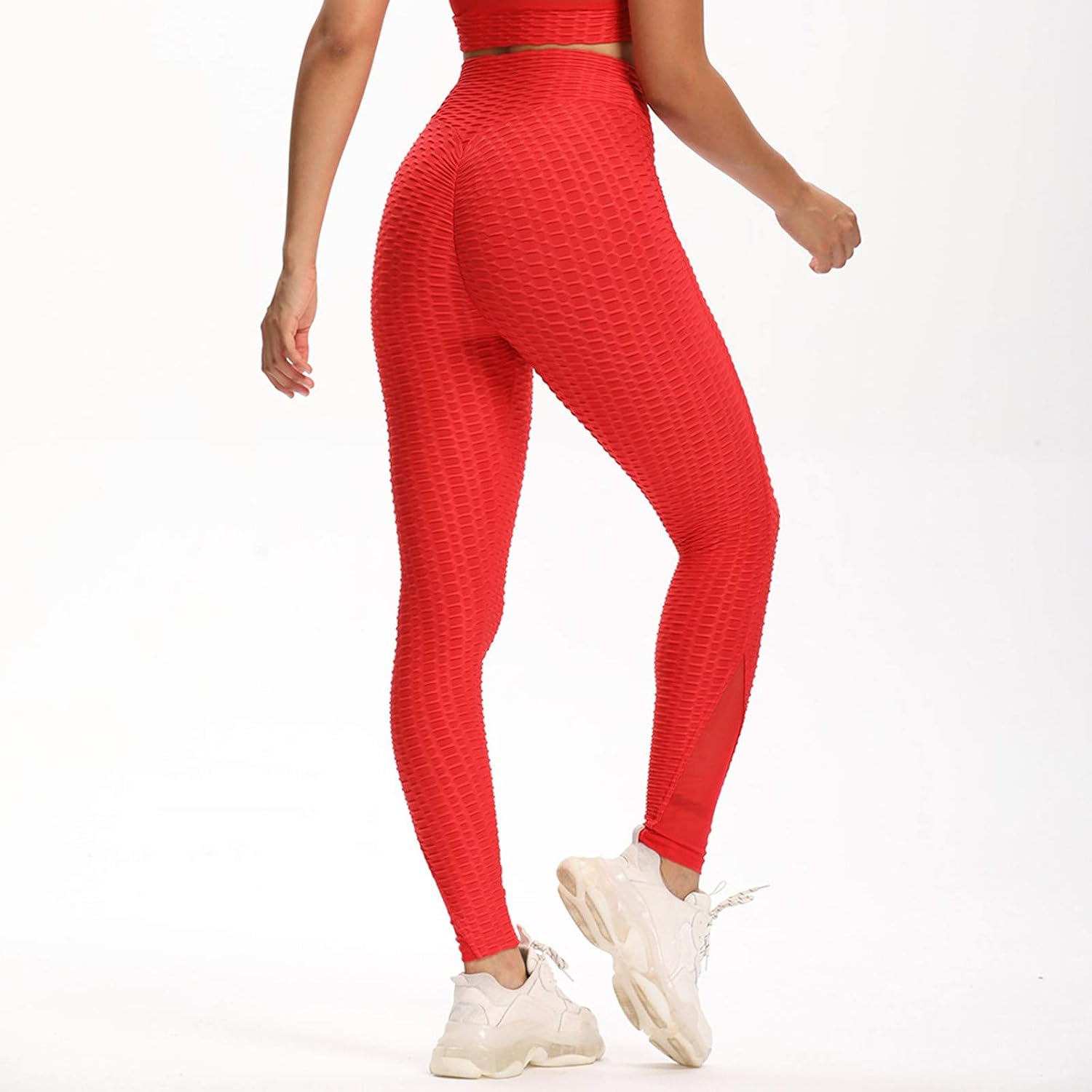 Qbesio Women's Breathable Mesh Panel Hip Lifting Exercise Bubble Yoga