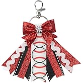 MMIUAEG Bowknot Cheer Keychain Glittering Game Day Keyring Keychain Cheerleader Accessory Cheer Mom Jewelry