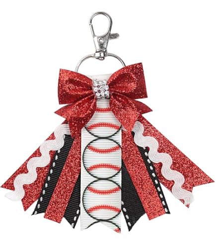 Nœud Cheerleading Pailleté Avec Porte-clés - Personnalisation Gratuite Nom D'équipe Et Date - 7x8 Pouces