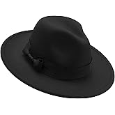 Kids Classic Wide Brim Fedora Hat Children Boys and Girls Felt Hat with Bowknot/Belt Buckle