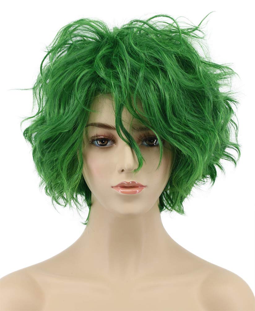 Vgbeaty Vgbeaty Women And Men Fluffy Short Bob Curly Green Wig