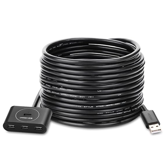 UGREEN 4 Port USB 2.0 Hub aktiv Verstärker Hub Verlängerung für Drucker, Tastaturen, Spielkonsole Kontroller Laptop PC usw oh