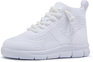 BMCITYBM Toddler Boys Girls Walking Shoes High Top Tennis Canvas Sneakers(Infant/Toddler)