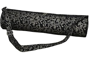 INDIAN CRAFT CASTLE ICC Black Gold Mandala Full-Zip Exercise Yoga Mat Carry Bag Gym Beach Pilates Carrier Bags Hippie Mandala Indian Cotton Bag