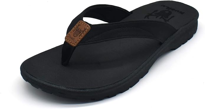 Amazon.com | KuaiLu Womens Yoga Mat Flip Flops Foam Arch Support Leather Thong Flat Sandals 