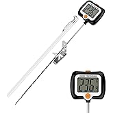 efengcook Candy Thermometer Deep Fryer Oil Thermometer with Clip - Best Long Frying Thermometer for Turkey Fryer Tall pots Fr