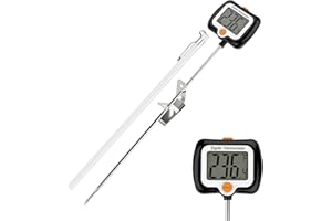 efengcook Candy Thermometer Deep Fryer Oil Thermometer with Clip - Best Long Frying Thermometer for Turkey Fryer Tall pots Fr
