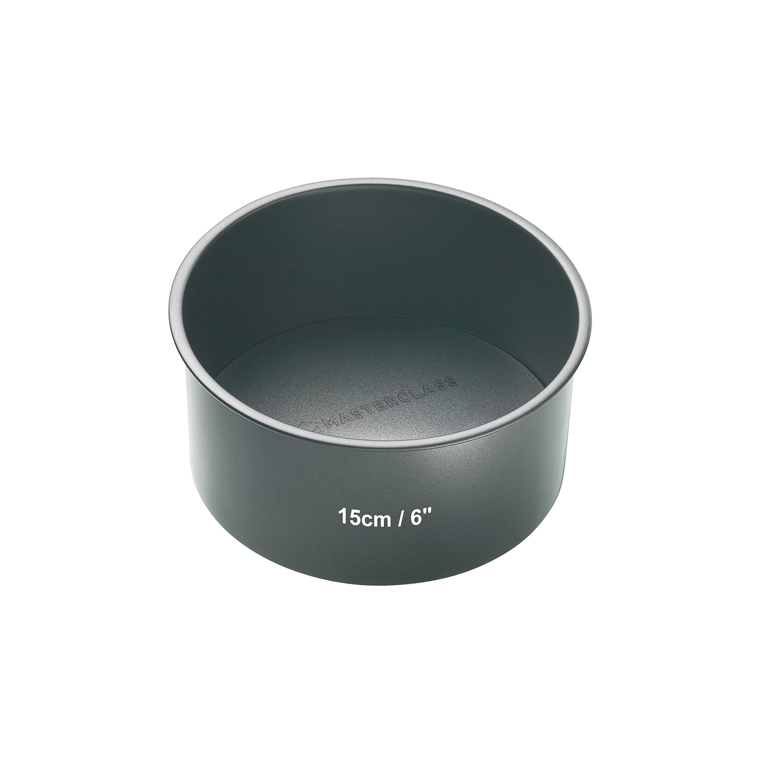 MasterClass KCMCHB48 15 cm Deep Cake Tin with PFOA Non Stick and Loose Bottom, 1 mm Carbon Steel, 6 Inch Small Round Pan , Grey
