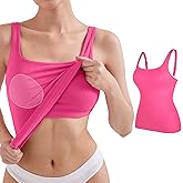 V FOR CITY Women's Tank Top with Built in Bras Adjustable Wide Strap Padded Camisole Summer Cami Shirts