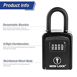 Iron Lock® - Key Lock Box Portable with Removable