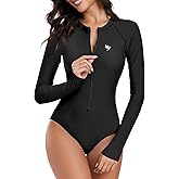 Century Star Long Sleeve Swimsuits for Women Rash Guard UPF 50+ Modest One Piece Surfing Full Coverage Bathing Suit Swimwear