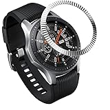 AISPORTS Bezel Ring Compatible for Samsung Galaxy Watch 46mm Bezel Loop Adhesive Cover Anti Scratch Stainless Steel Metal Bez
