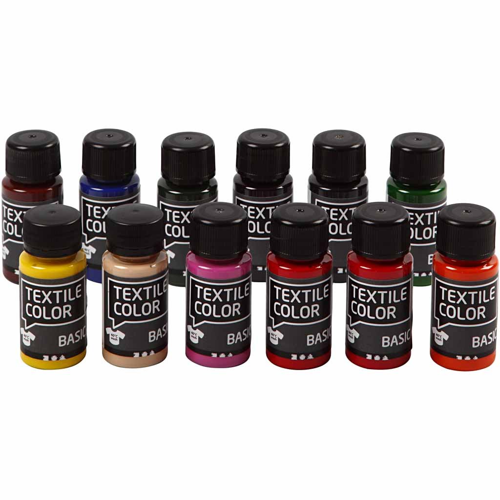 Textile Color - Assortment, asstd colours, basic colors, 12x50ml