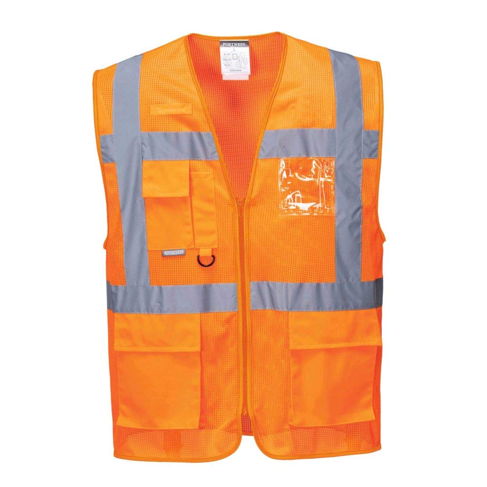Portwest C376ORRS Athens Mesh Air Executive Vest, Small, Orange