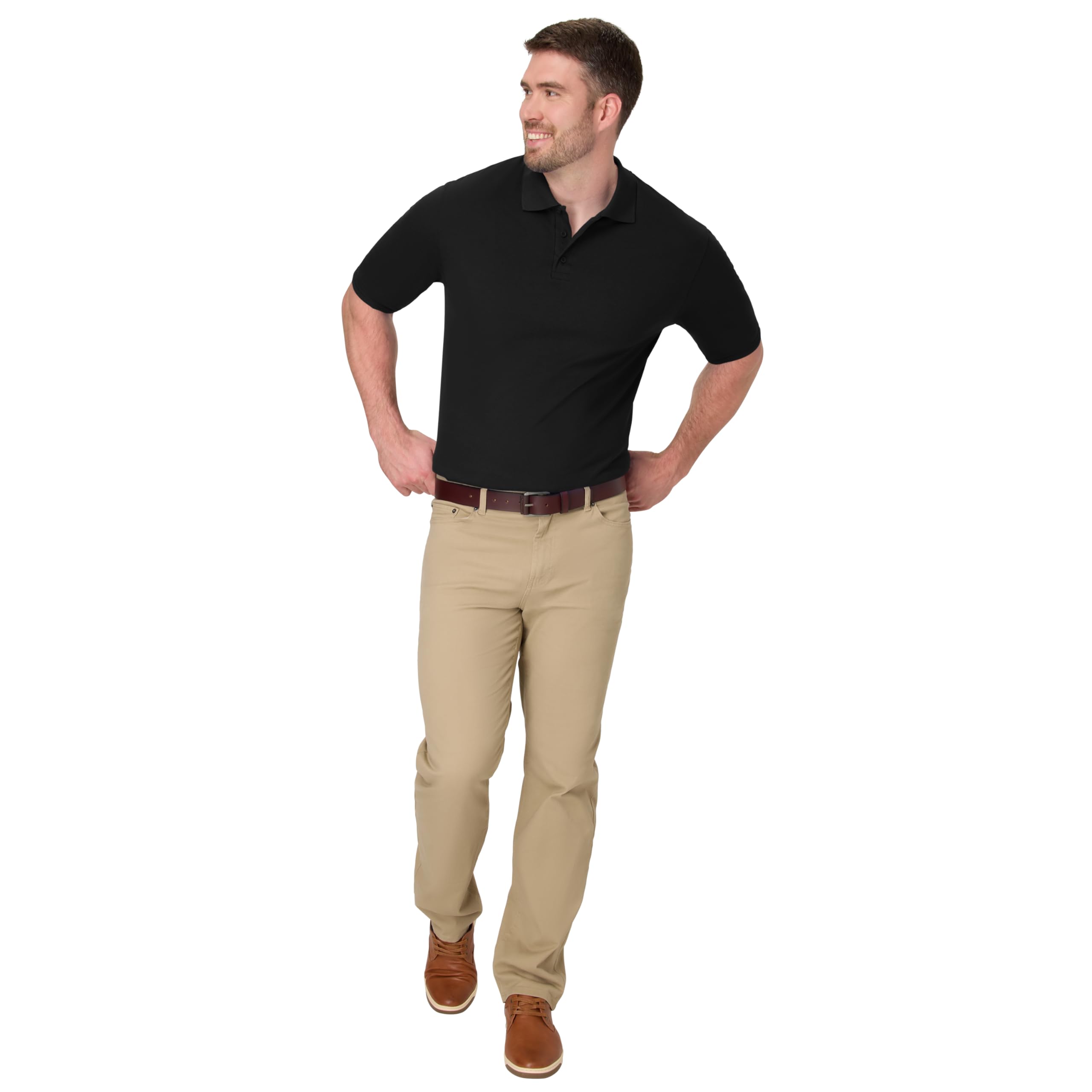 Hanes Men’s X-Temp Short Sleeve Polo Shirt, Midweight Men's Shirt