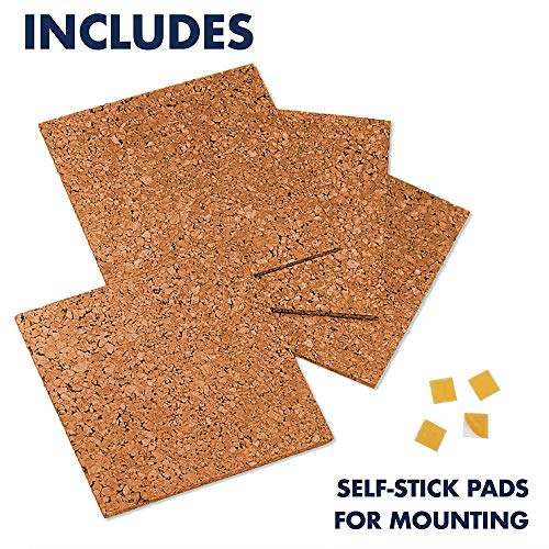 Quartet Cork Tiles, Cork Board, 12 Inches x 12 Inches, Corkboard, Wall