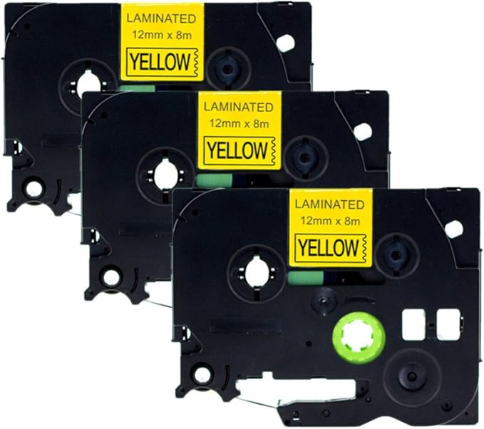 3x Tape cassette 12mm 8m compatible for Brother TZe631 TZ631