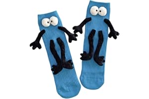 OurSuperDeals Holding Hands Socks for Kids Toddler Cute Crazy Silly Funny Novelty Magnetic Tube Cotton Socks Gifts 4-11 Years