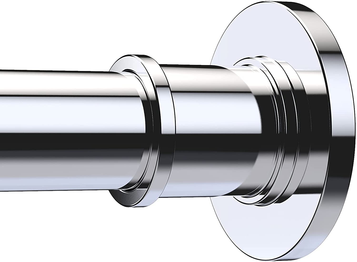 BRIOFOX Industrial Shower Curtain Rod - Rustproof Non-Slip 27-43 Inch 304 Stainless Steel, Chrome