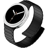 Vigamen Magnetic Silicone Band Compatible with Samsung Galaxy Watch 8 7 6 5 4 FE 40mm 44mm/Galaxy Watch 8 Classic 46mm,No Gap Waterproof Soft Sport Replacement Loop Strap for Men Women